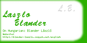 laszlo blander business card