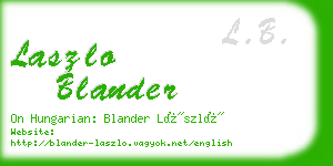 laszlo blander business card